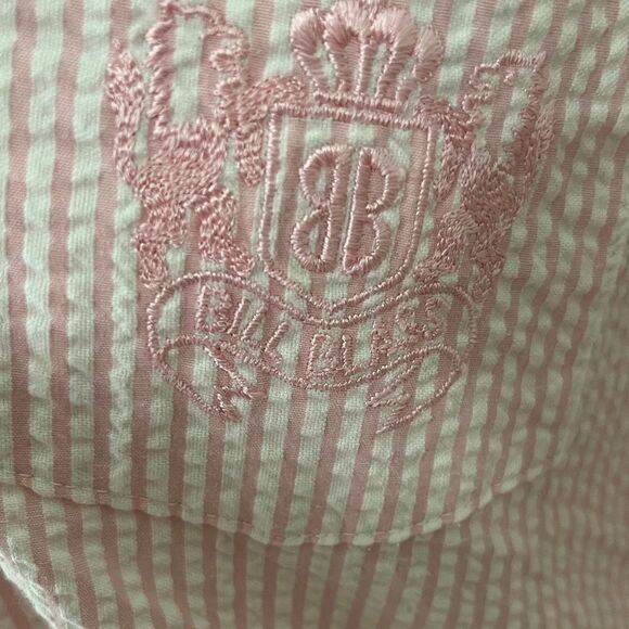 Bill Blass Seersucker Pink/White Women's Belted Robe Front Logo&2 Side Pockets - Picture 3 of 11